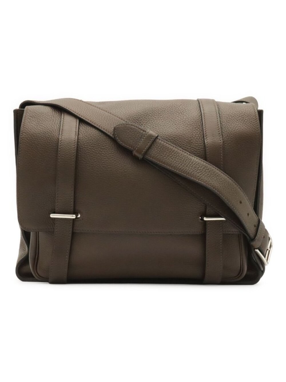 Hermes Steve Besace 35 Shoulder Bag Crossbody Taurillon Clemence Leather Brown